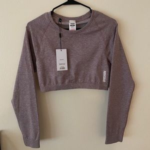 Gymshark adapt marl seamless long sleeve crop